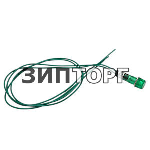 Лампа к электроплитам с проводами  зеленая 220V EPO75