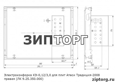 Электроконфорка КЭТ-0,12/3,0 для плит ATESY Традиция-2008 правая (ЛК 9.25.350.000) (420х288)